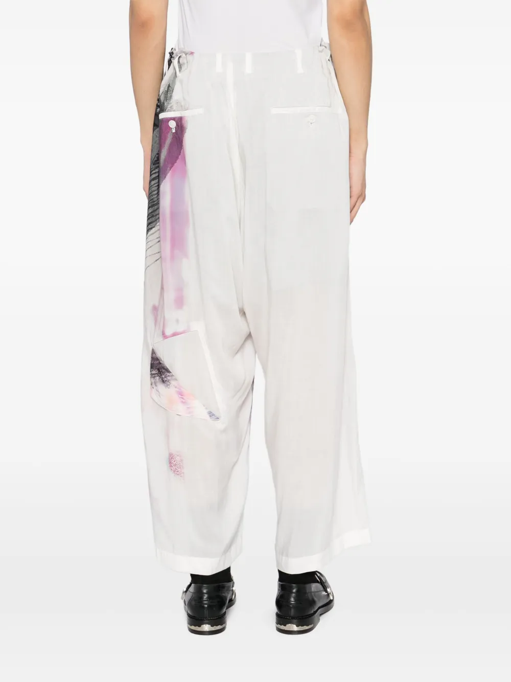 Yohji Yamamoto Broek met print Grijs