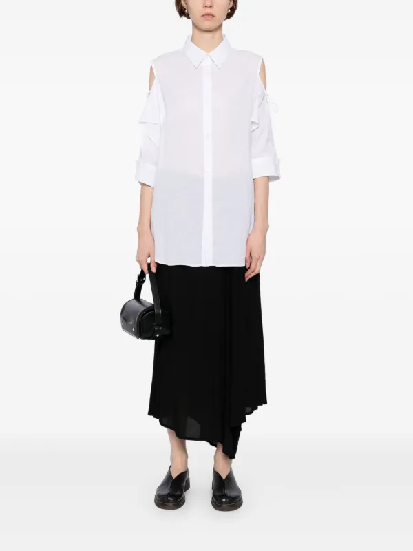 Yohji Yamamoto asymmetrical-shoulder Shirt | White | FARFETCH Yohji Yamamoto asymmetrical-shoulder Shirt | White | FARFETCH