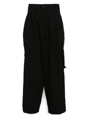 Yohji Yamamoto クロップドパンツ | ブラック | FARFETCH JP