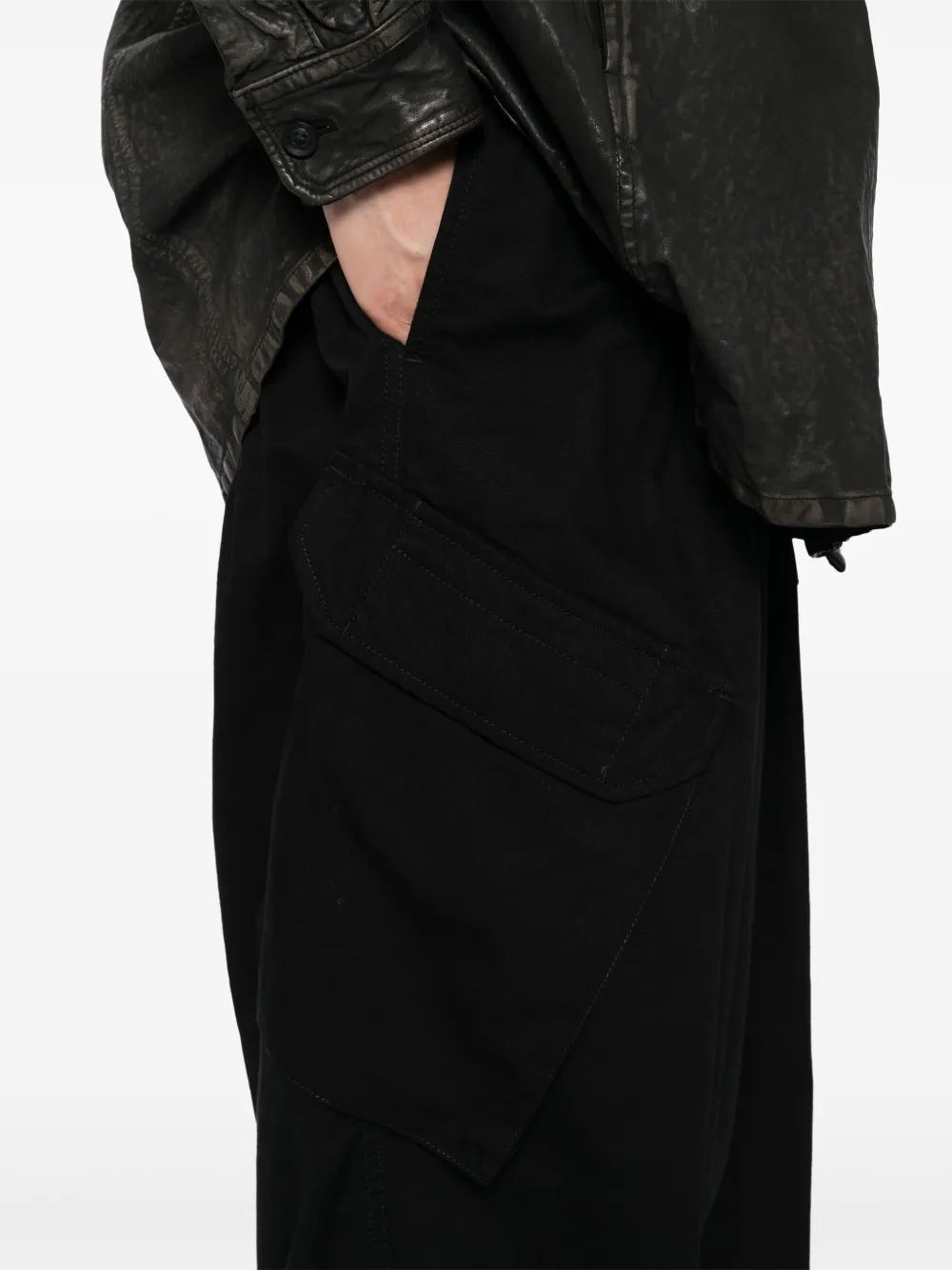 Yohji Yamamoto Gesmockte broek Zwart