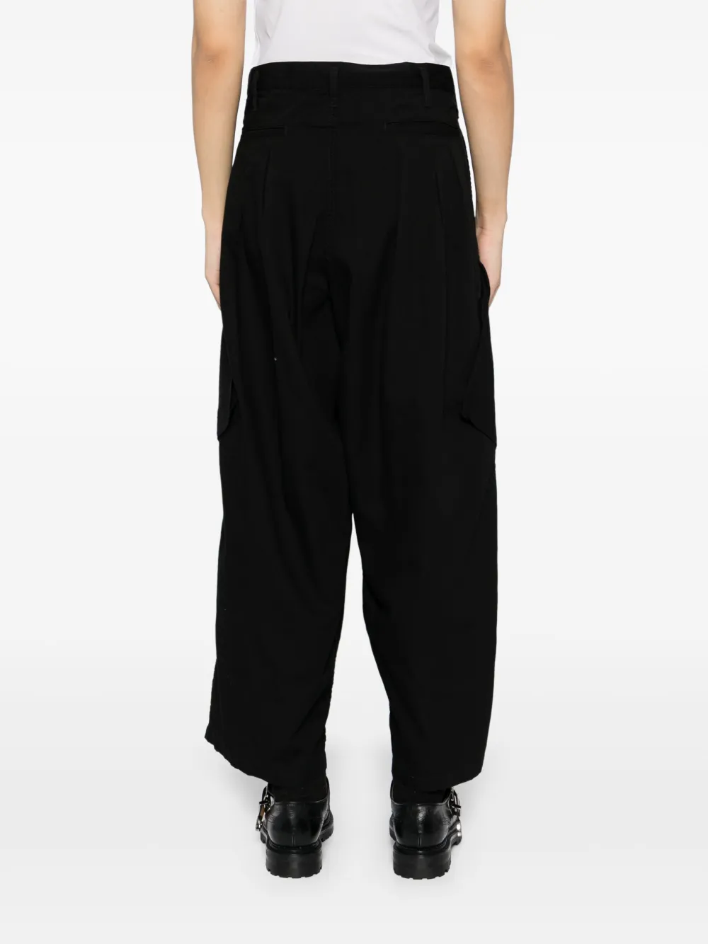 Yohji Yamamoto Gesmockte broek Zwart