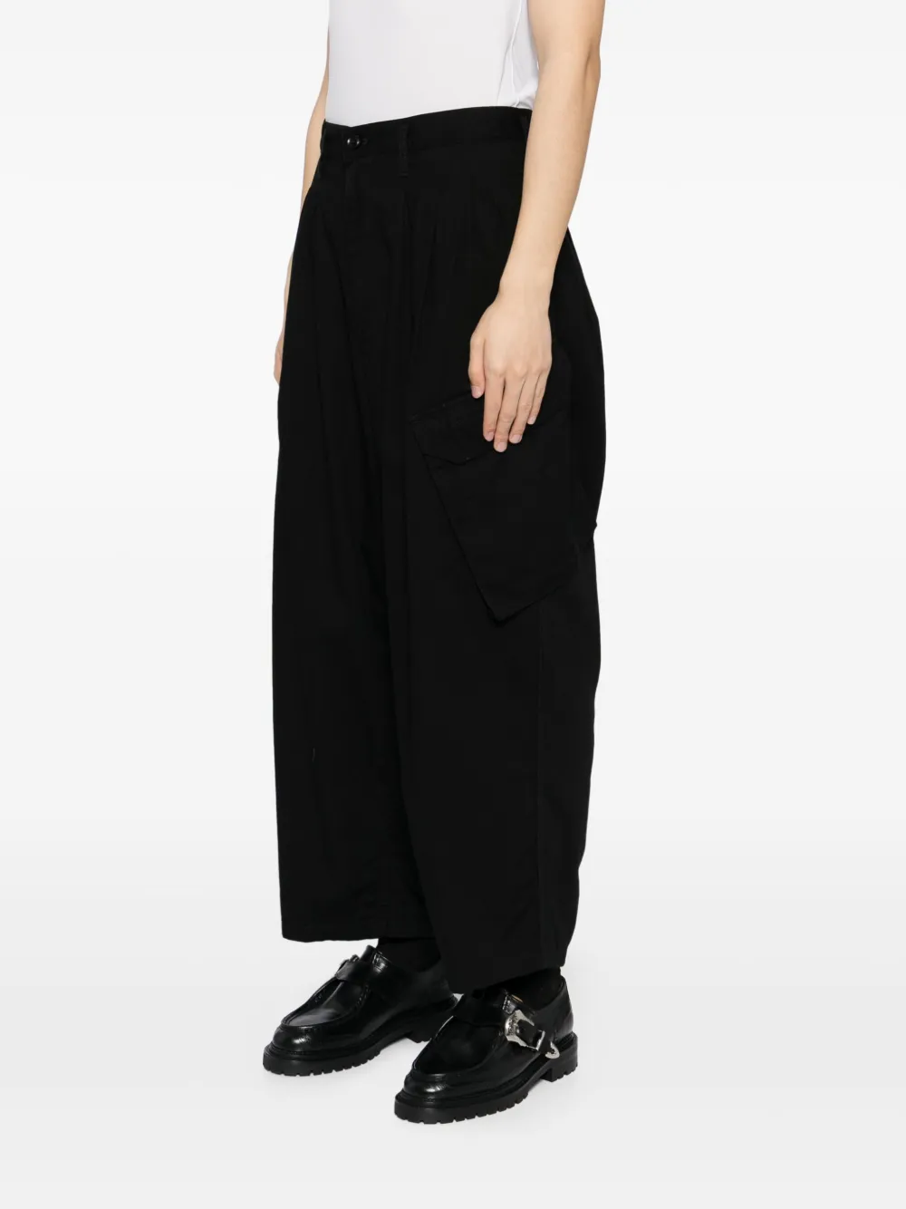 Yohji Yamamoto Gesmockte broek Zwart