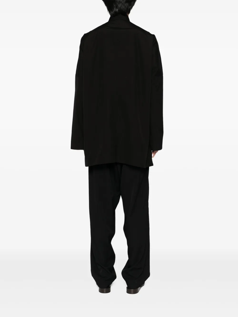Shop Yohji Yamamoto Stand-up Collar Shirt In Black