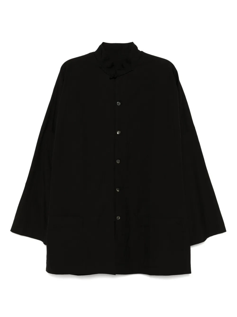 Shop Yohji Yamamoto Stand-up Collar Shirt In Black