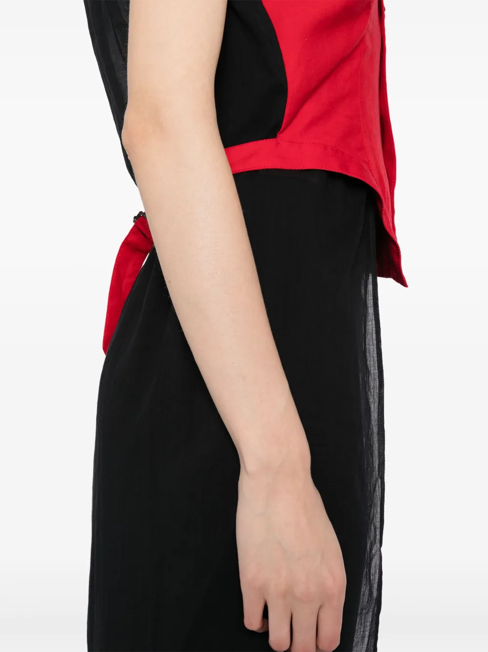Yohji Yamamoto Satijnen gilet met klassieke kraag Rood