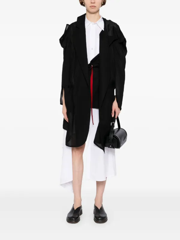 アウターその他 A FERRETTI Woman Blazer Black 05055134 0555 Stretch Linen Long Sleeve One Button Blazer | BLAZER