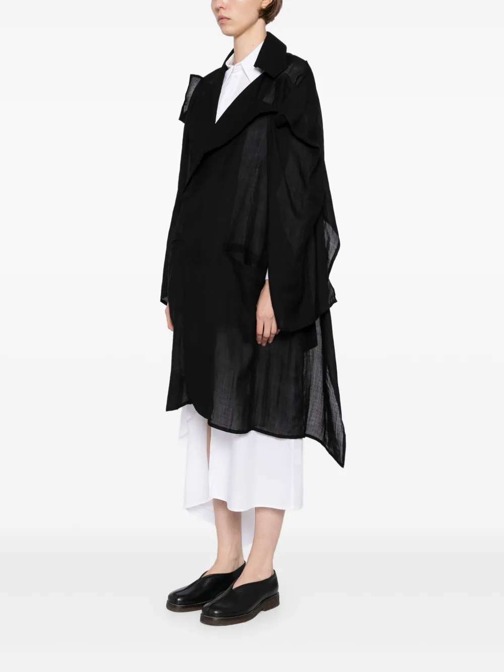 Yohji Yamamoto Twill blazer met ceintuur Zwart
