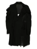 Yohji Yamamoto twill belted blazer - Black