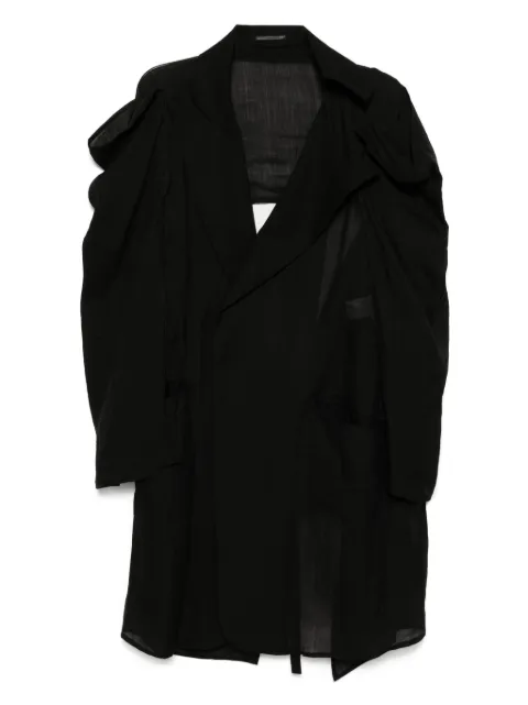 Yohji Yamamoto twill belted blazer
