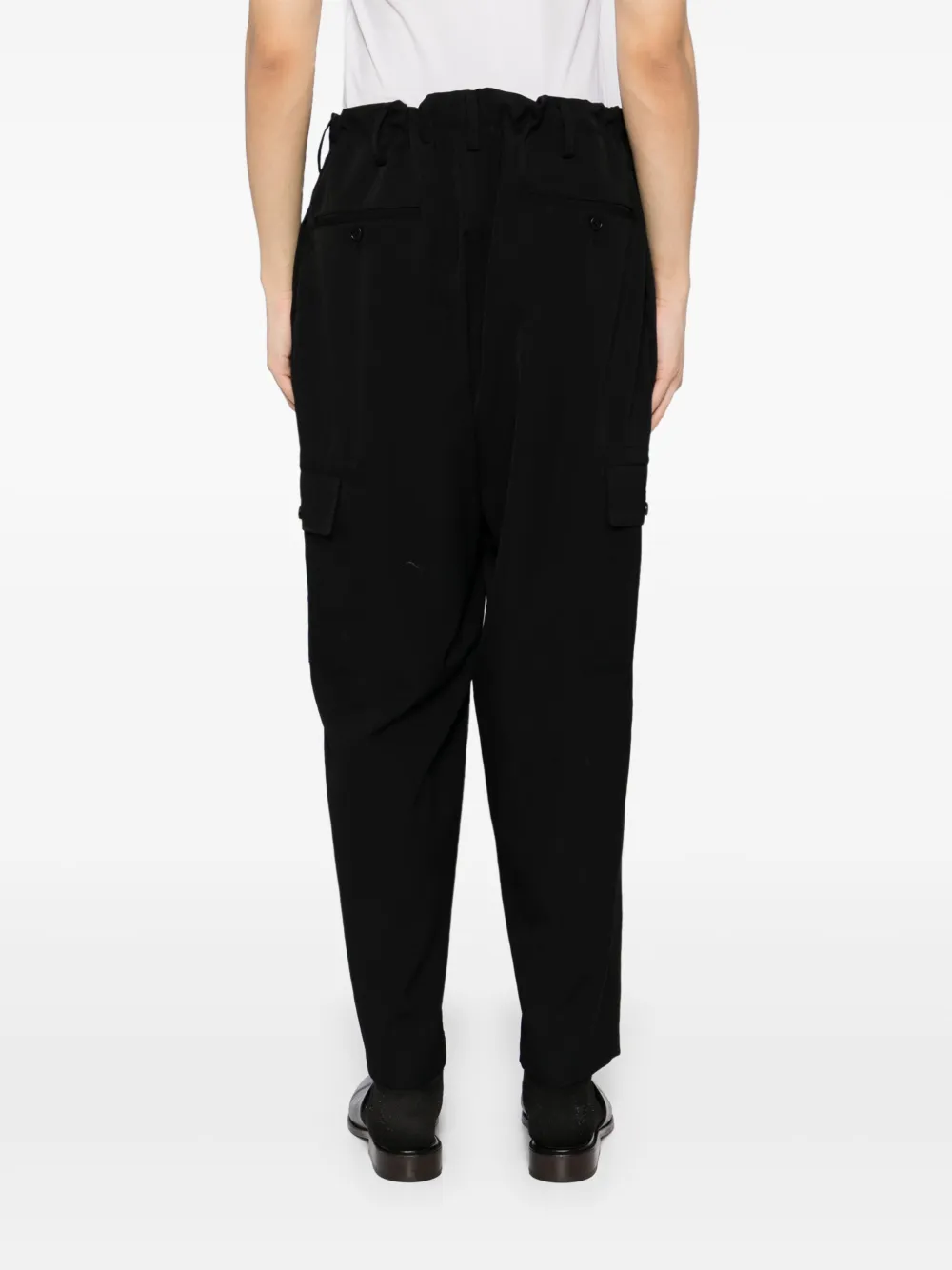Yohji Yamamoto Wollen gabardine broek Zwart