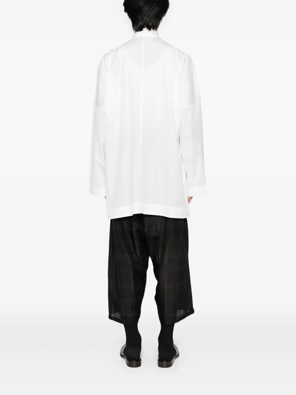 Shop Yohji Yamamoto Stand-up Collar Shirt In White