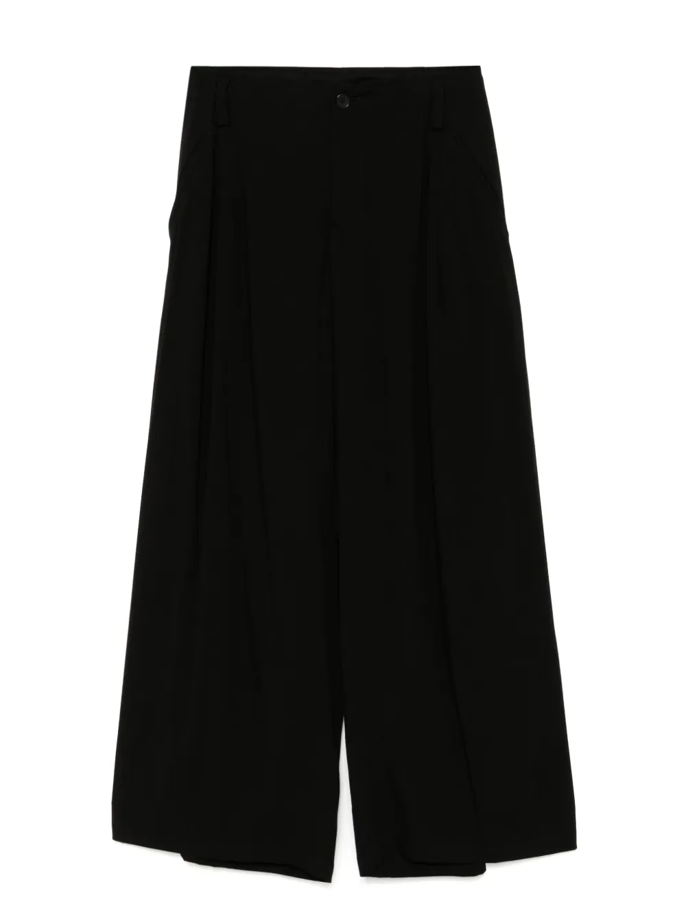 Yohji Yamamoto Tucked Wide-leg Trousers In Black
