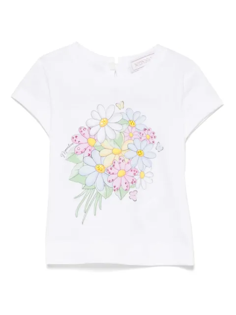 Monnalisa bouquet-print jersey T-shirt