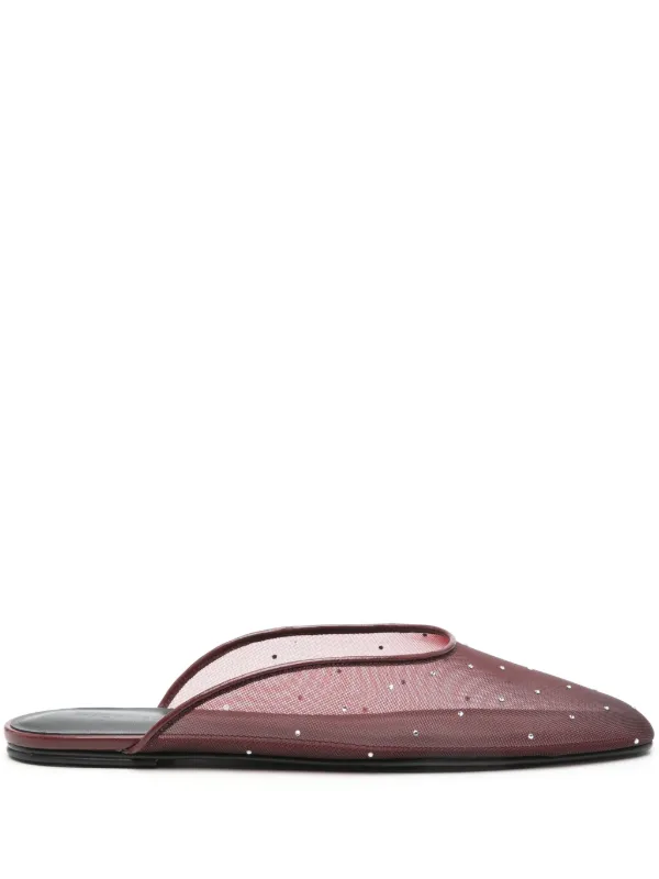 Magda Butrym Crystal-embellished Mesh Mules in Red