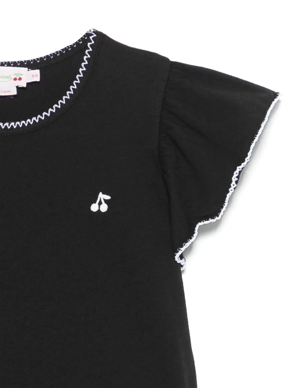 Bonpoint T-shirt met geborduurd logo Zwart