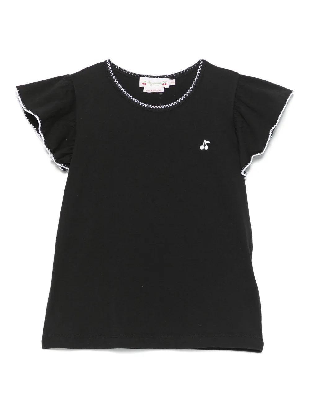 Bonpoint T-shirt met geborduurd logo Zwart