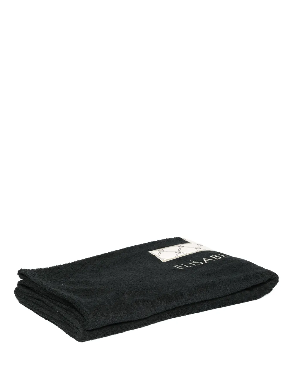 Elisabetta Franchi La Mia Bambina Handdoek met geborduurd logo (155 cm x 90 cm) Zwart