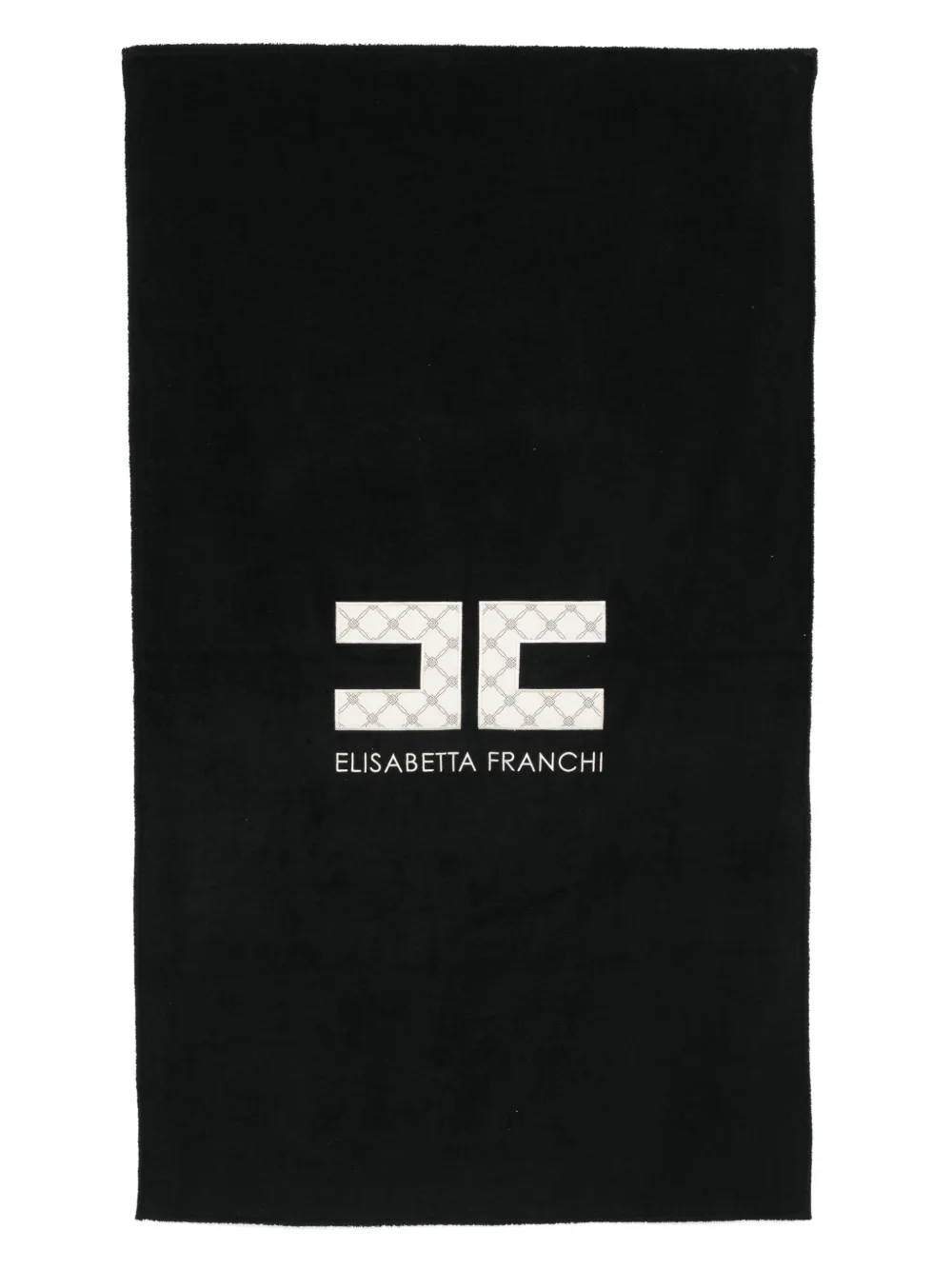 Elisabetta Franchi La Mia Bambina Handdoek met geborduurd logo (155 cm x 90 cm) Zwart