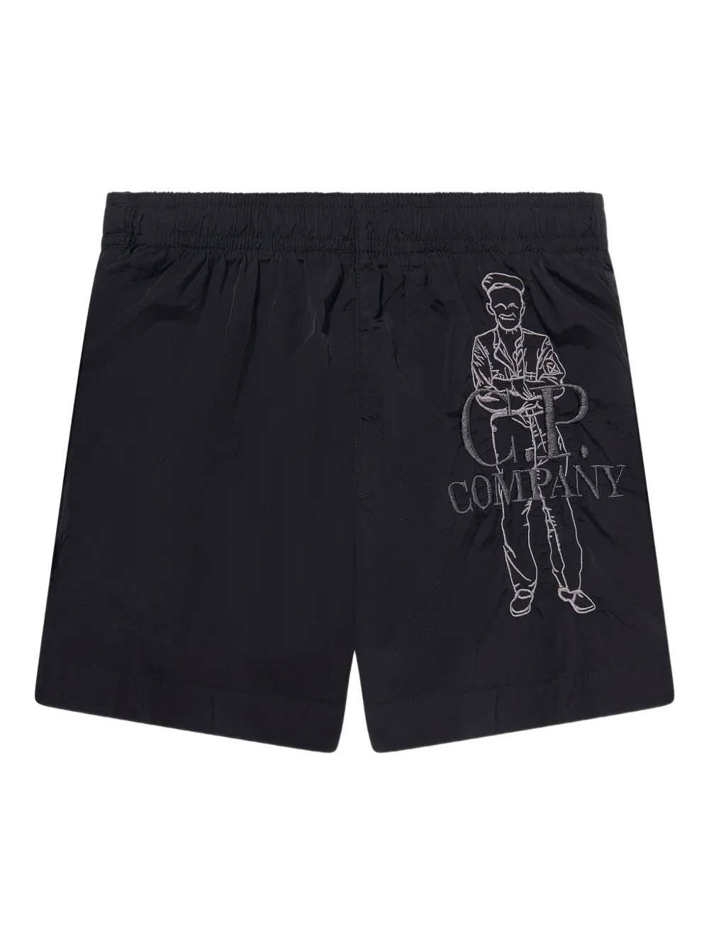C.P. Company Kids Shorts met geborduurd logo Zwart