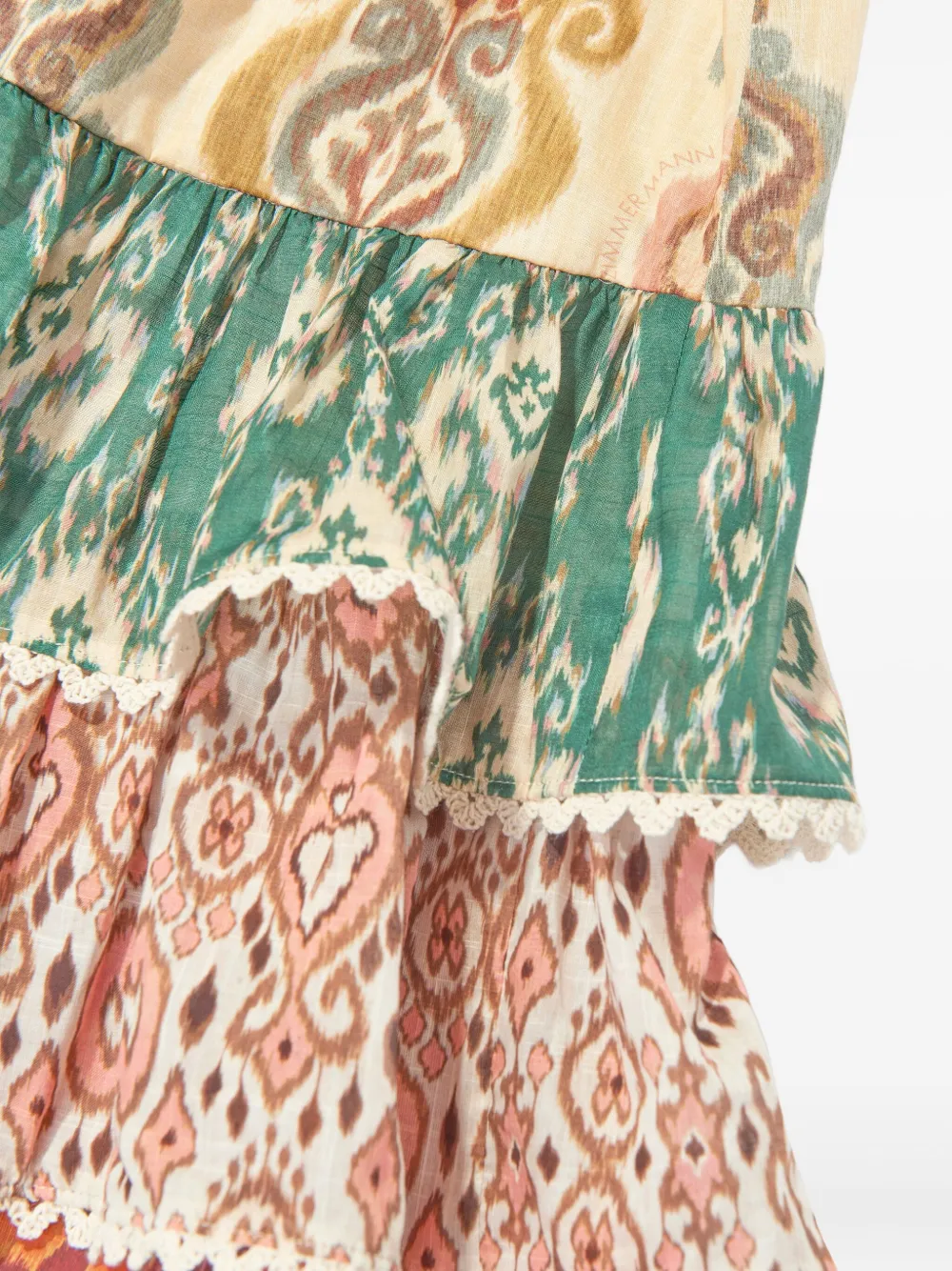 ZIMMERMANN Kids Gelaagde halterjurk Beige