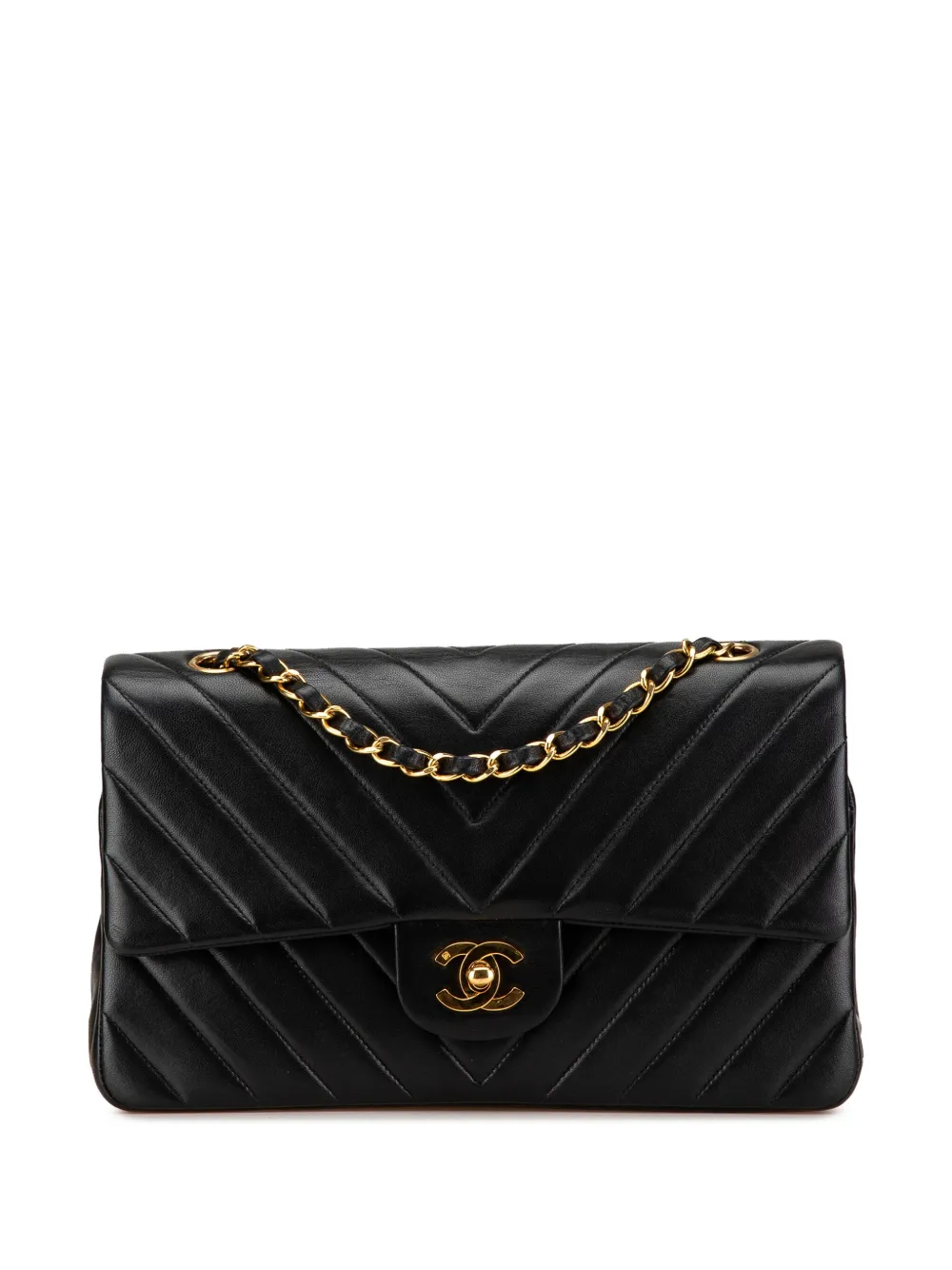 CHANEL Pre-Owned 1991-1994 Small Classic Chevron Lambskin Double Flap shoulder bag - Nero