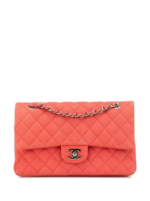Sac porté épaule Double Flap médium en cuir Caviar (2012-2013) - CHANEL Pre-Owned - Modalova