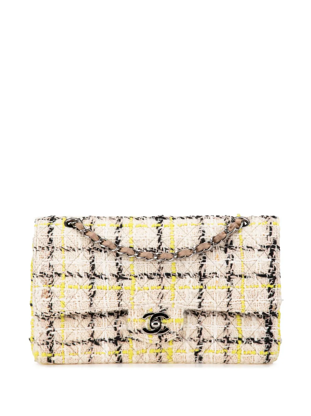 CHANEL Pre-Owned 2004-2005 Medium Classic Tweed Double Flap shoulder bag - Marrone