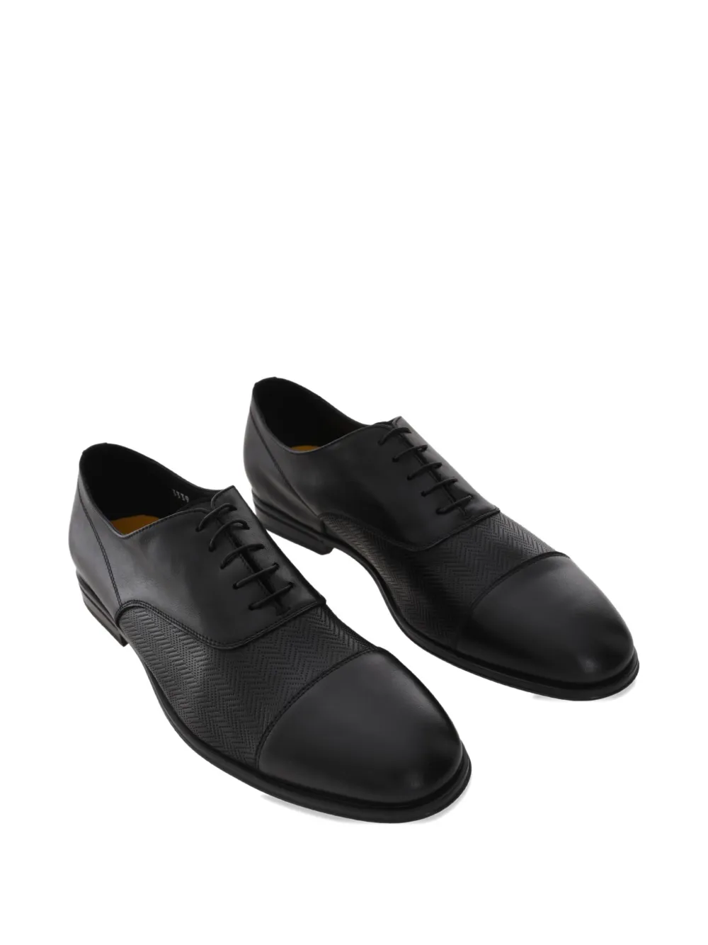 Doucal's High-shine Black Oxford Shoes With Lace-up Fastening In Black
