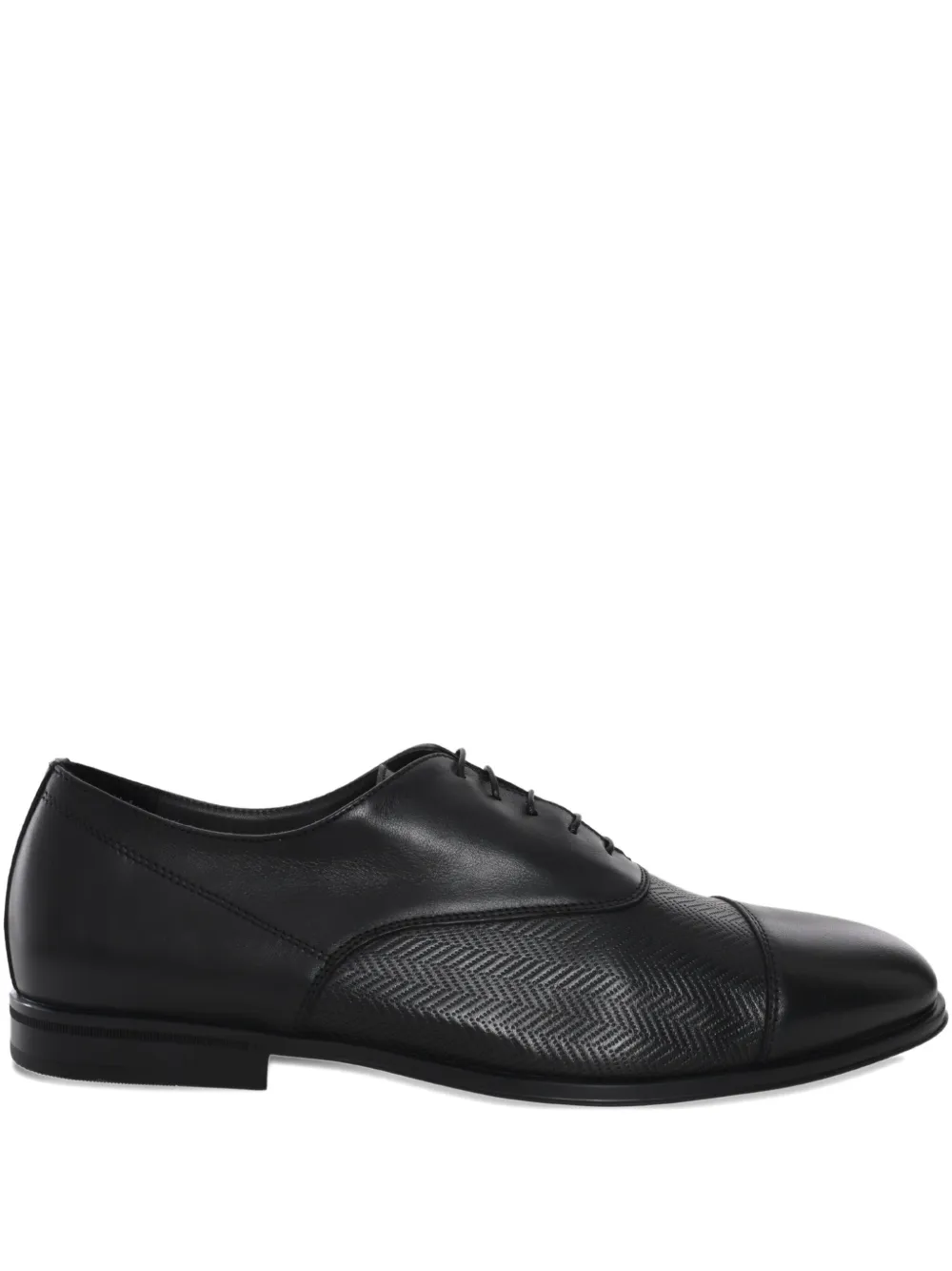 Doucal's High-shine Black Oxford Shoes With Lace-up Fastening In Black