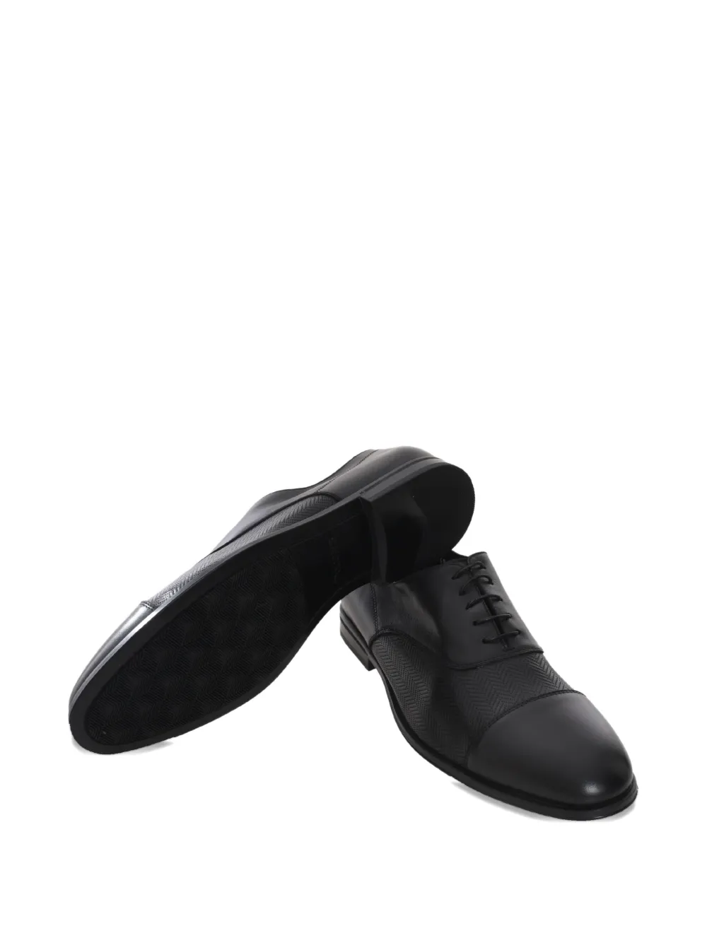Doucal's High-shine Black Oxford Shoes With Lace-up Fastening In Black