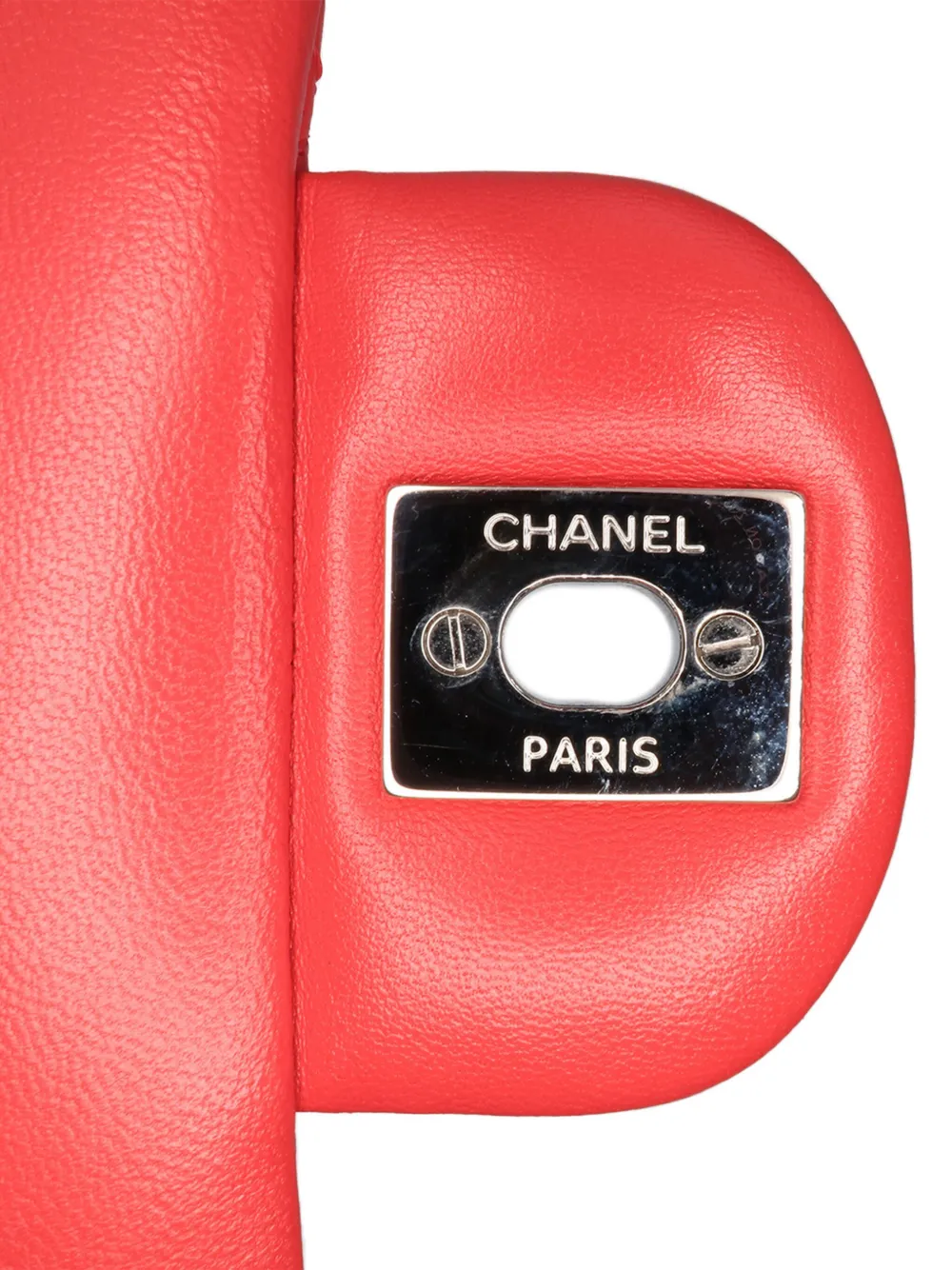 Pre-owned Chanel 2016-2017 Mini Square Classic Lambskin Flap Crossbody Bag In 红色