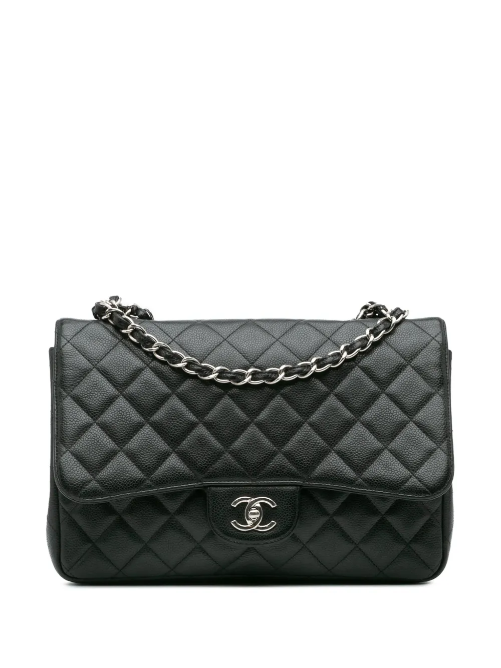 CHANEL Pre-Owned 2009-2010 Jumbo Classic Caviar Single Flap shoulder bag | Black | Image 1