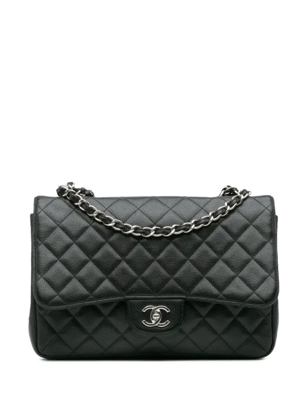 CHANEL Pre-Owned 2009-2010 Jumbo Classic Caviar Single Flap