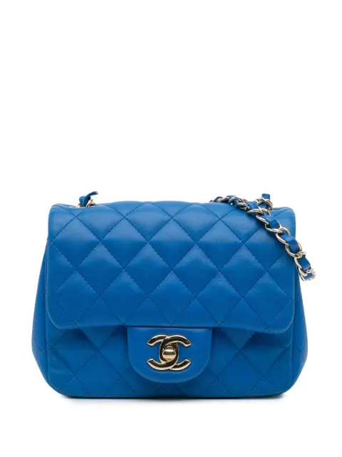 CHANEL Pre-Owned 2015-2016 Mini Square Classic Lambskin Single Flap crossbody bag
