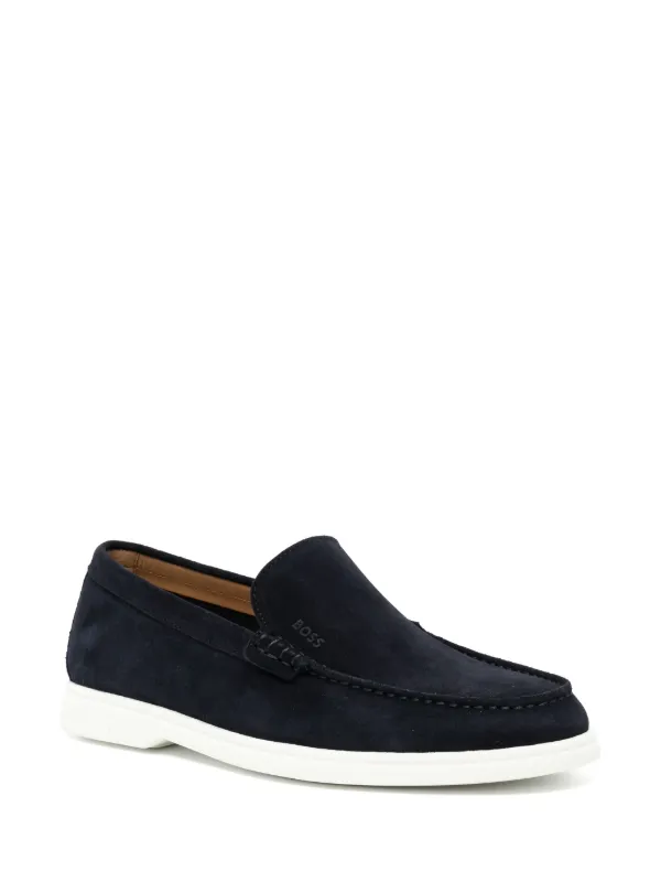 BOSS Suede Loafers Blue FARFETCH IN