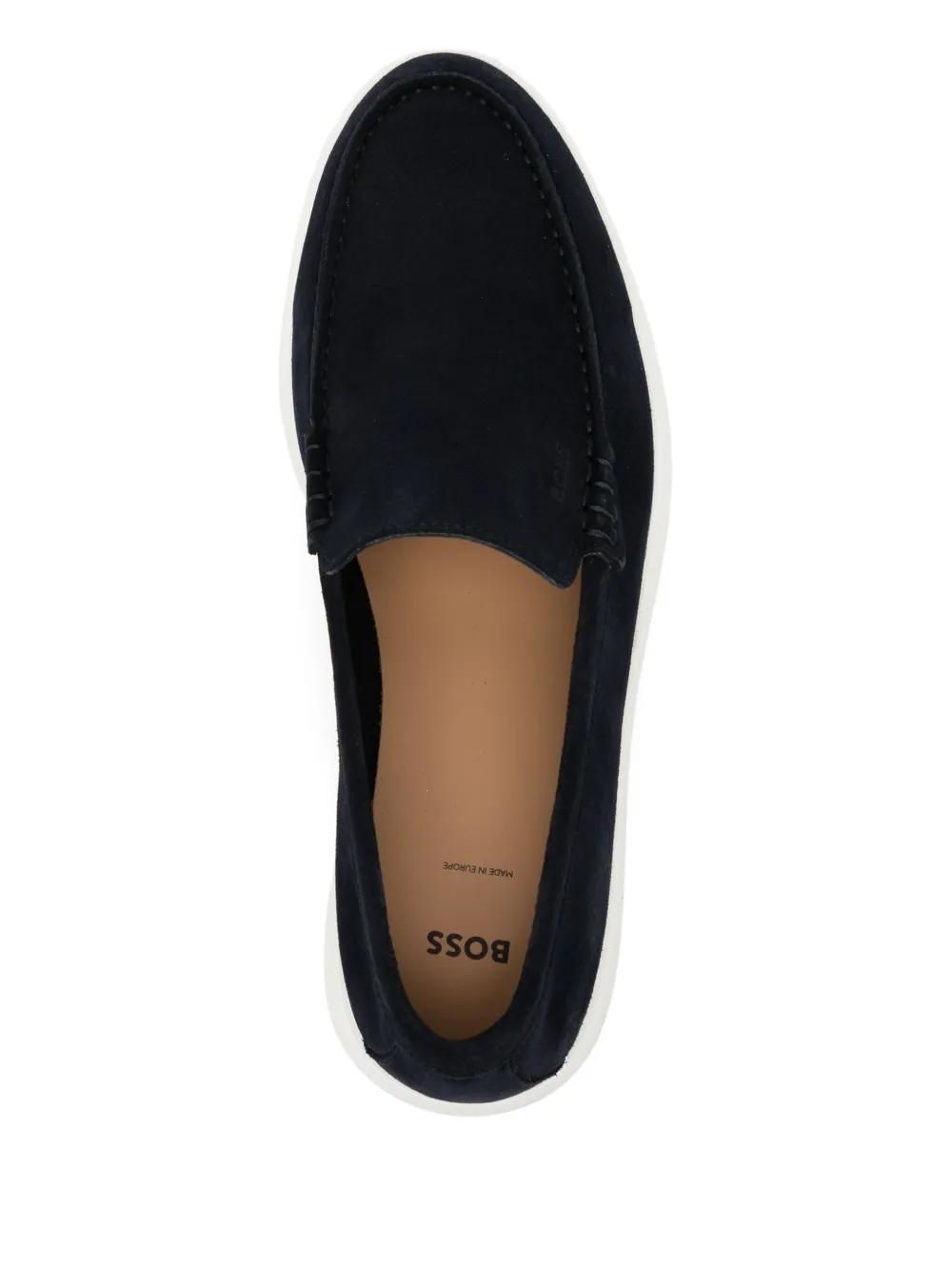 BOSS Suède loafers Blauw