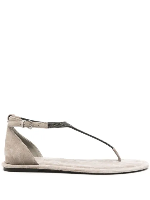 Brunello Cucinelli sandalias con detalle de cadena Monili