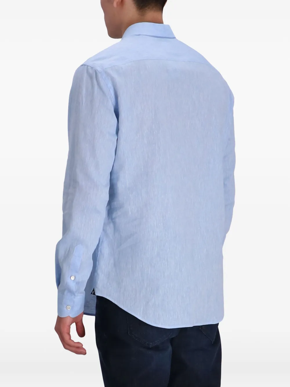 Emporio Armani Overhemd met geborduurd logo Blauw