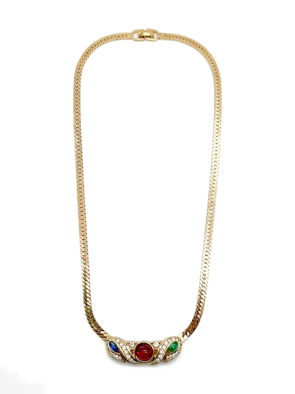 Christian Dior Pre-Owned 1980s herringbone chain necklace set | Image 2