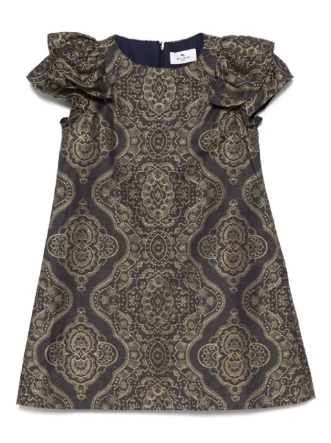 ETRO KIDS damask jacquard-motif dress