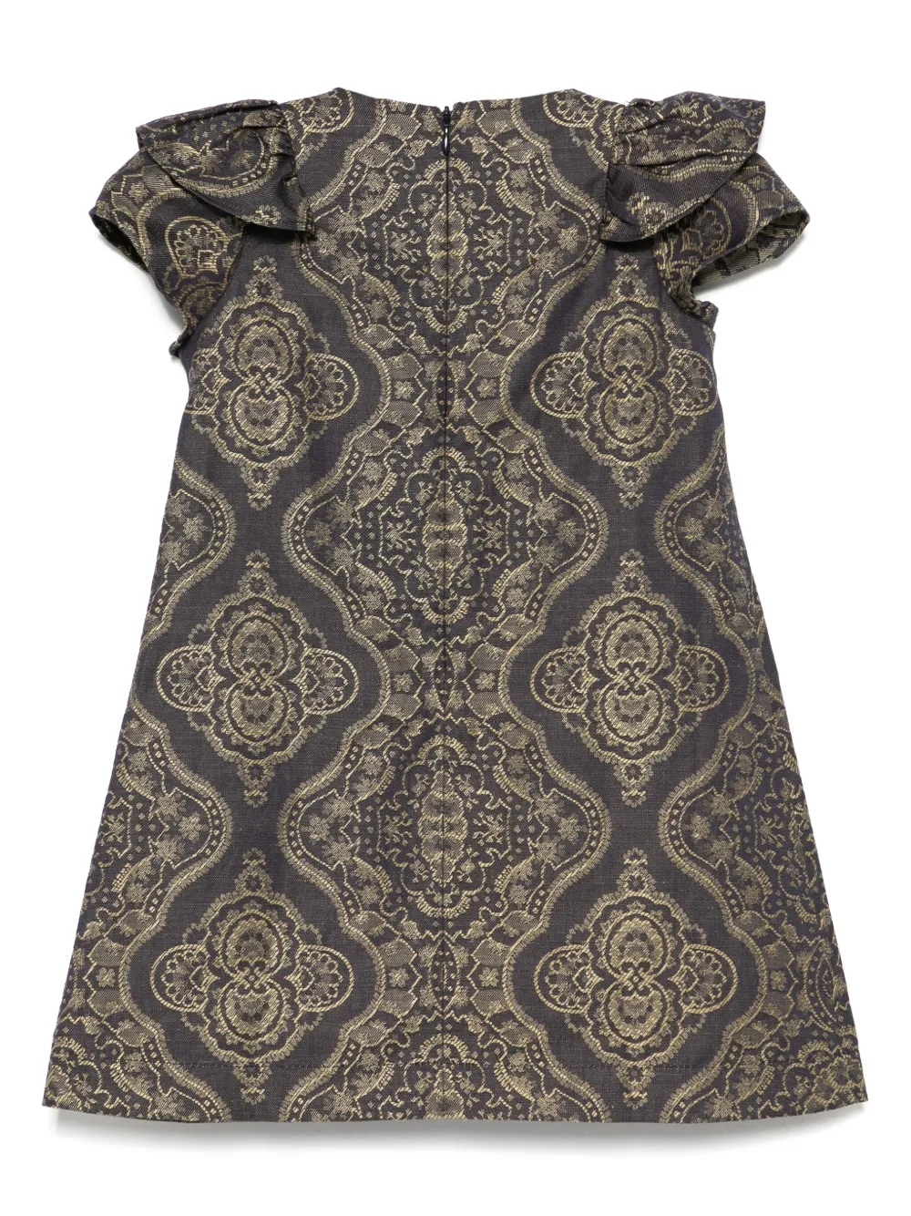 ETRO KIDS Damask jurk met jacquard-patroon Blauw