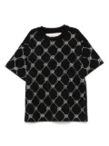 Miss Blumarine crystal-logo T-shirt - Black