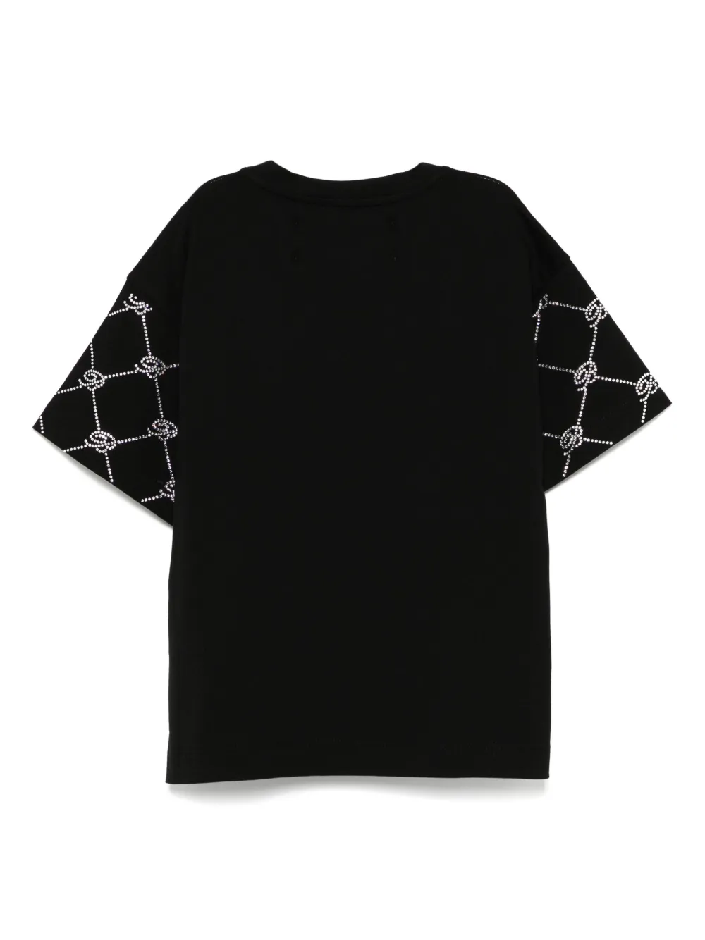 Miss Blumarine T-shirt met kristallen logo Zwart
