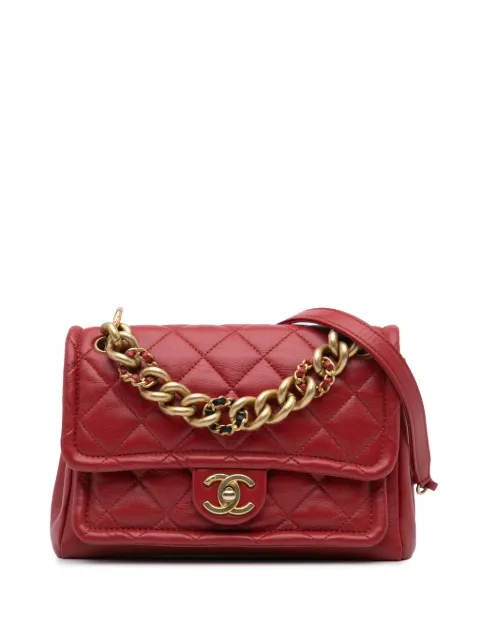 CHANEL Pre-Owned 2019 Small Quilted Lambskin Chain Link Flap satchel