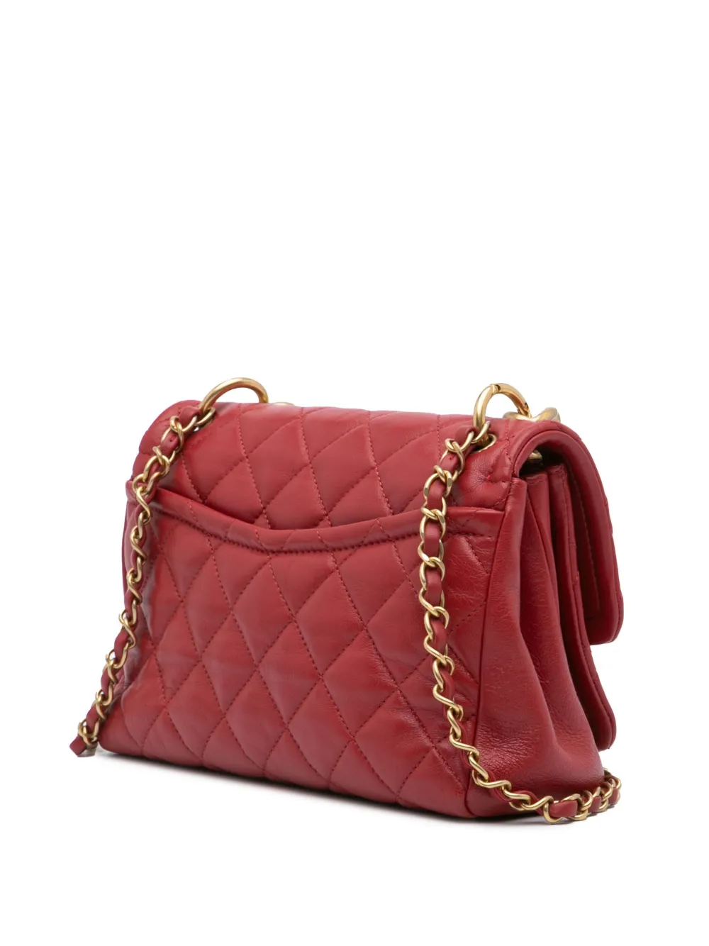 CHANEL Pre-Owned 2019 Small Quilted Lambskin Chain Link Flap satchel | Pre-Owned | Image 2