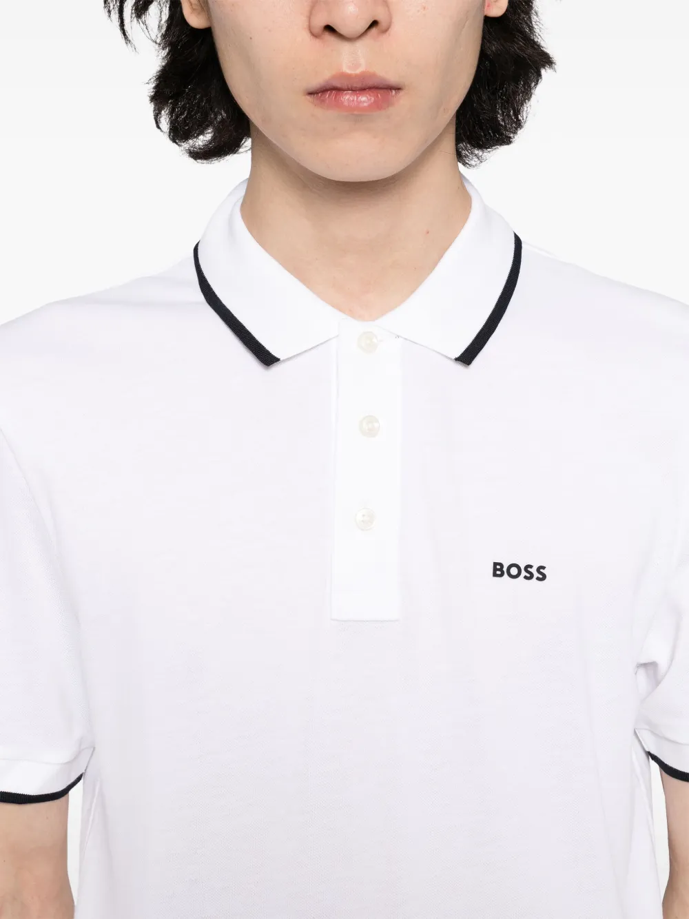 BOSS Poloshirt met logo Wit