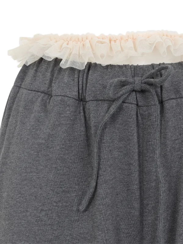 Simone Rocha Ruffle Waist Joggers | Grey | FARFETCH