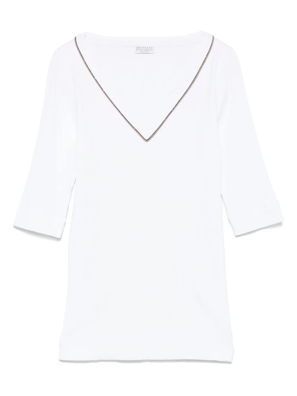 Brunello Cucinelli playera con cuello en V | blanco | Image 1