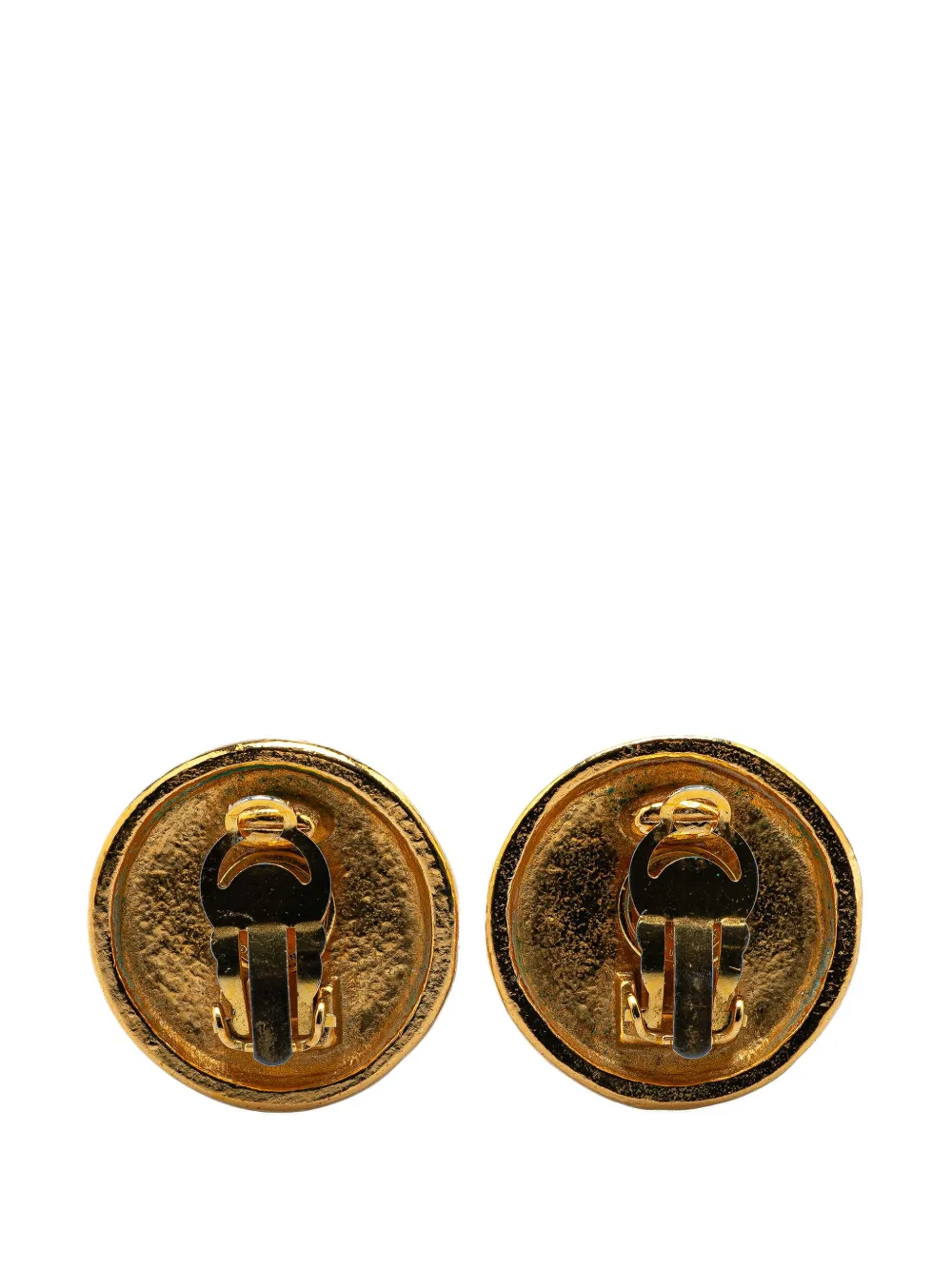 CHANEL Pre-Owned أقراط كبس مطلية بالذهب ولؤلؤ صناعي 1980-1970 | Image 2