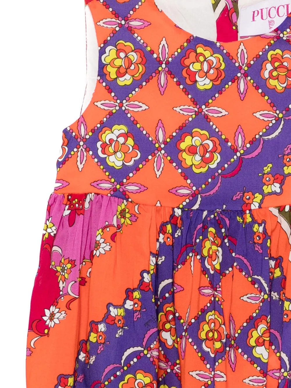 PUCCI Junior Jurk met bloemenprint Oranje